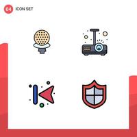 4 Creative Icons Modern Signs and Symbols of golf forward hotel projector left Editable Vector Design Elements