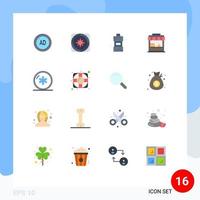 conjunto de 16 iconos modernos de la interfaz de usuario signos de símbolos para el detergente de agua de viaje del parque de salud paquete editable de elementos de diseño de vectores creativos