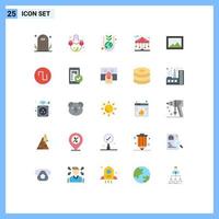 Universal Icon Symbols Group of 25 Modern Flat Colors of album park green city earth Editable Vector Design Elements