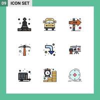 Set of 9 Modern UI Icons Symbols Signs for reload tool career job hard work Editable Vector Design Elements