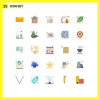 Set of 25 Modern UI Icons Symbols Signs for eco fire book car course Editable Vector Design Elements
