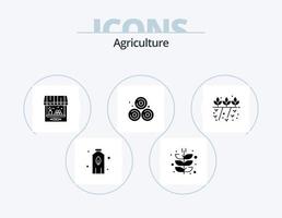 paquete de iconos de glifo de agricultura 5 diseño de iconos. naturaleza. agricultura. agricultura. paja de trigo. agricultura vector