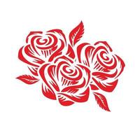 Red rose with leaf vector. Rose flower icon. Rose flower triangle. Rose flower symbol. Rose flower vector design illustration.