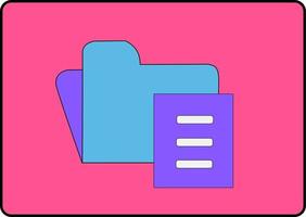 Folder with notes,icon. vector