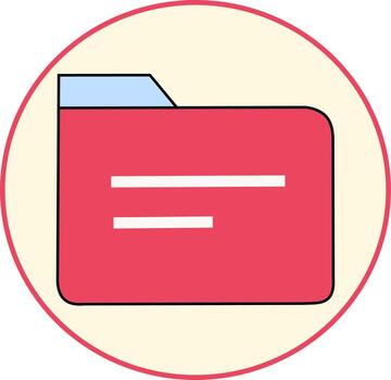 Text folder on circular background vector