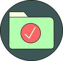 Confirmation folder on circular background vector