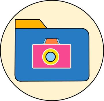 Image folder on circular background vector