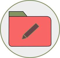 Note folder on circular background vector