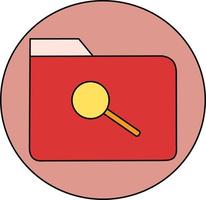 Search folder on circular background vector