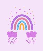 lindo boho arcoiris vector