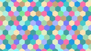 The multi-colored hexagons on the background. The vibrant colors. vector