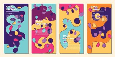 Colorful abstract background template set copy space for poster, banner, presentation, leaflet, pamphlet, booklet, or cover vector