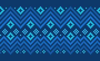 patrón étnico de píxeles, fondo de jacquard de bordado vectorial, patrón de zigzag de artesanía geométrica vector