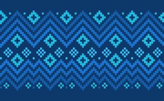 Pixel ethnic pattern, Vector embroidery jacquard background, Geometric handcraft zigzag pattern