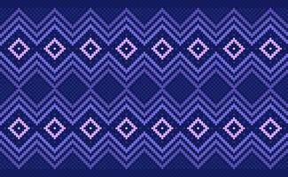Geometric ethnic pattern, Vector embroidery jacquard background, Pixel handcraft zigzag style