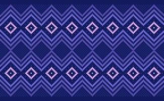 Geometric ethnic pattern, Vector embroidery jacquard background, Pixel handcraft zigzag style