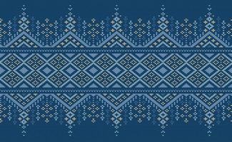 Vector cross stitch knitting background, Knitted ethnic pattern, Embroidery decorative square style