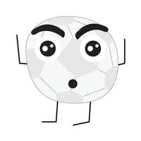 lindo personaje de dibujos animados de pelota de fútbol. vector