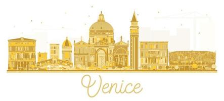 Venice Italy City skyline golden silhouette.