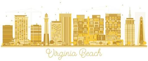 Virginia Beach City skyline golden silhouette. vector