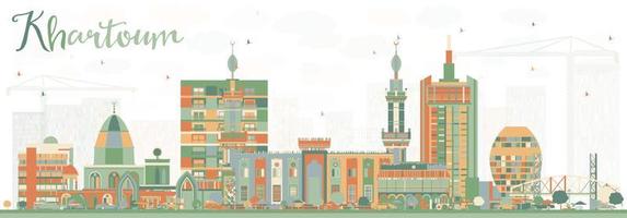 Abstract Khartoum Skyline with Color Buildings. vector