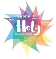 Colorful Happy Holi Background. vector