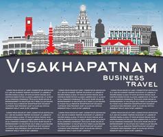 Visakhapatnam Skyline with Gray Buildings, Blue Sky and Copy Space. vector