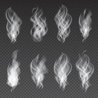 Smoke Set Isolated on Transparent Background. vector