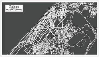 mapa de rabat marruecos en estilo retro. vector