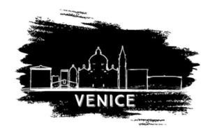 Venice Italy Skyline Silhouette. Hand Drawn Sketch.