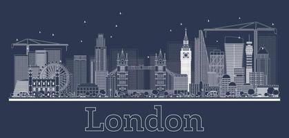 Outline London Skyline with Modern Buildings. vector