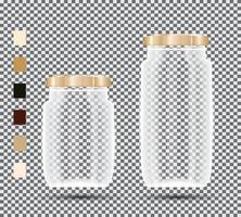 Glass Jars on Transparent Background. vector