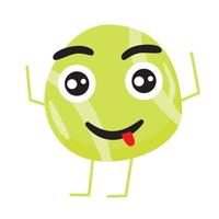 Cute Tennis Ball Cartoon Character. vector