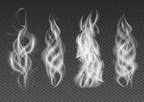 Smoke Set Isolated on Transparent Background. vector