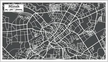 mapa de minsk bielorrusia en estilo retro. vector