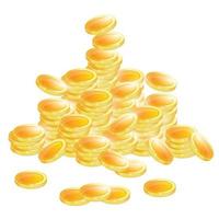 Golden Coins Isolated on White Background. vector