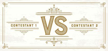 Retro Versus Letters. VS Logo. Competition Symbol. vector