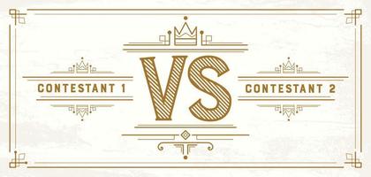 Retro Versus Letters. VS Logo. Competition Symbol. vector