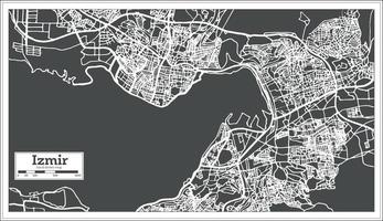 Izmir Turkey Map in Retro Style. vector