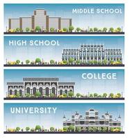 Set of University, High School and College Study Banners. vector