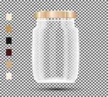 Glass Jar on Transparent Background. vector