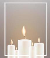 Five Candle Flame and White Frame. vector