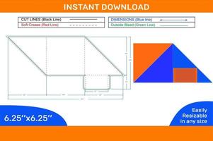 plantilla de línea de sobre de embalaje y diseño de sobre 3d editable fácilmente redimensionable vector