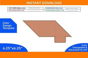 Packaging Envelope dieline template and 3D envelope design editable easily resizable vector