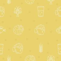 Beer and related items, seamless pattern vector