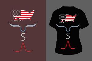 USA flag in map vector design for t shirt