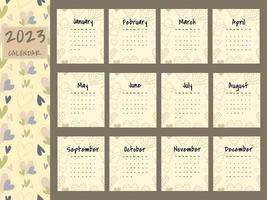 Calendar 2023 vector template design