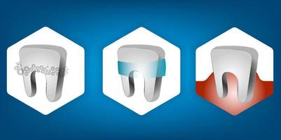 vector de vista de primer plano dental de dientes sanos blancos de whitening.hexagon ciencia seguridad electrónica para seguridad con concepto de vector de holograma para fondo de elemento de tecnología futura