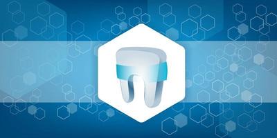 vector de vista de primer plano de dientes sanos blancos de whitening.hexagon ciencia seguridad electrónica para seguridad con concepto de vector de holograma para fondo de elemento de tecnología futura