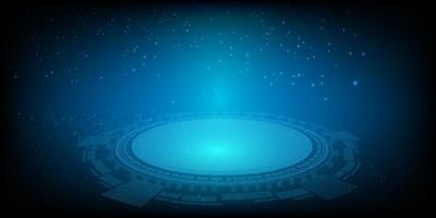 circular hud connection with circuit board futuristic modern website background or cover page vector for technology and finance concept and education future company